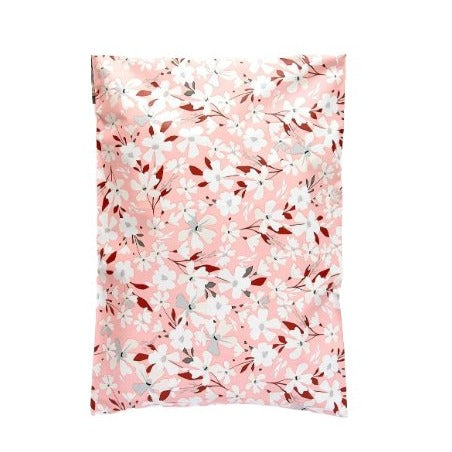 Spring Pink White Flower Poly Mailers Size 7.5x10.5 Shipping Bags - Shipping In Style