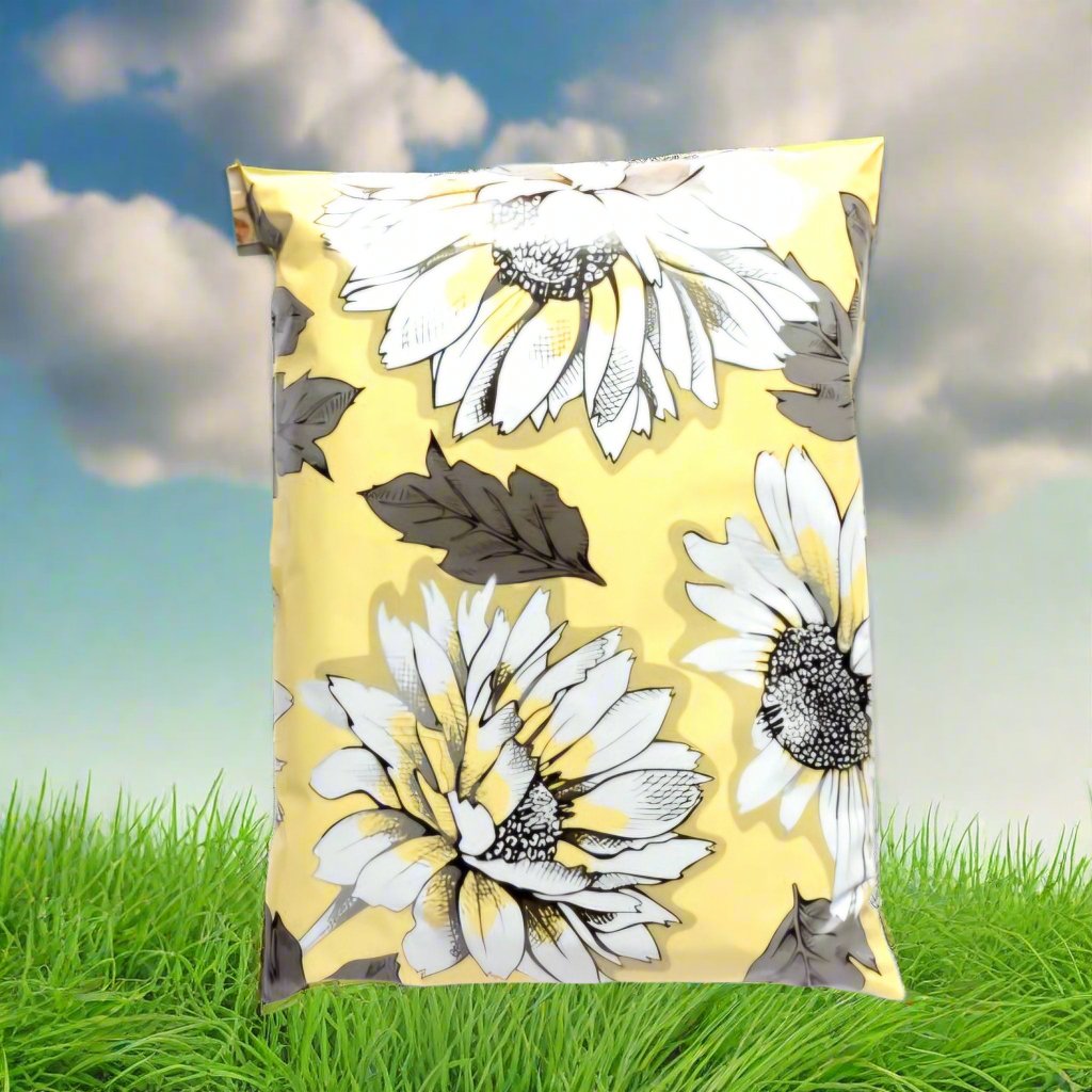 Sunflower Poly Mailers Size 14x17 Shipping Bags - Shipping In Style