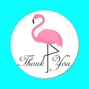 Thank You Stickers 2.5 inch 300 Count Per Pack Flamingo Pink Shipping Supplies - Shipping In Style