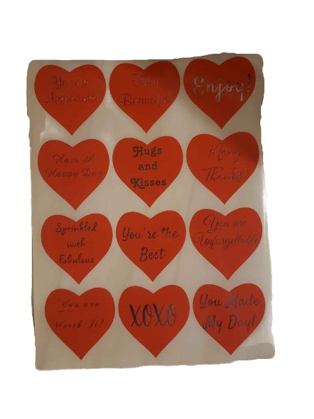 Thank You Stickers 2.5 inch 300 Count Per Pack Heart Red Valentine Shipping Supplies - Shipping In Style