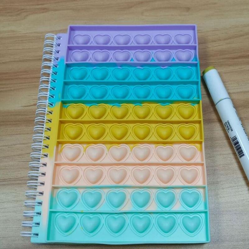 Valentine Heart Bubble Pop Fidget Spiral Notebook - Shipping In Style