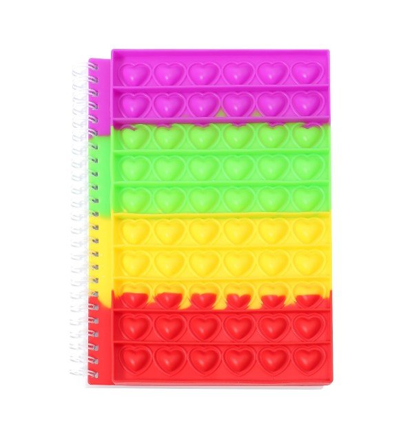 Valentine Heart Bubble Pop Fidget Spiral Notebook - Shipping In Style