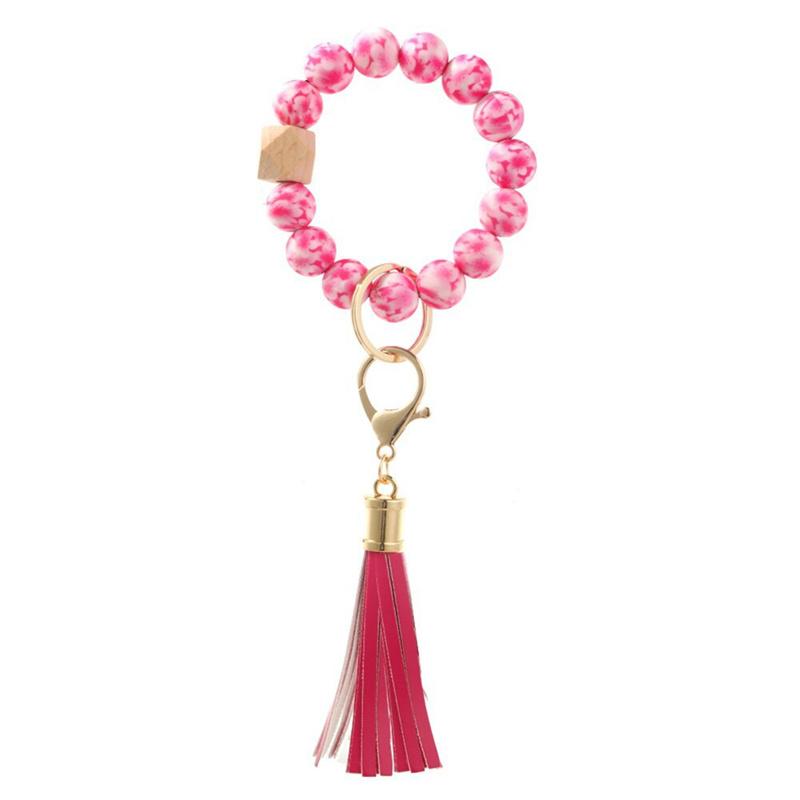 Wristlet Keychain Bracelet Silicone Beaded Key Chain