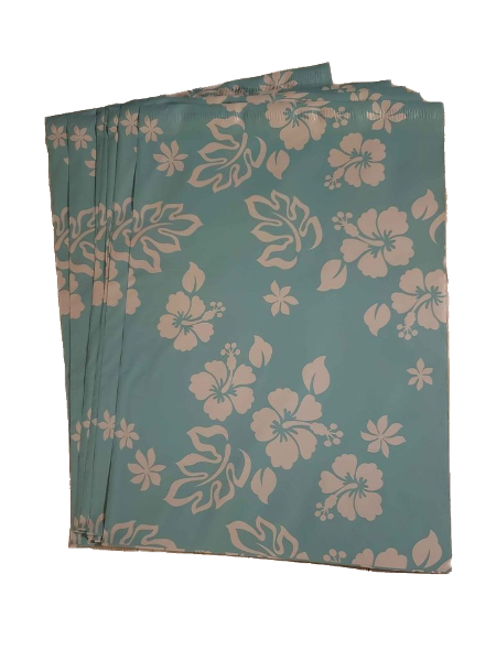 Hawaiian Aloha Blue Poly Mailers Size 10x13 Colorful Shipping Bags