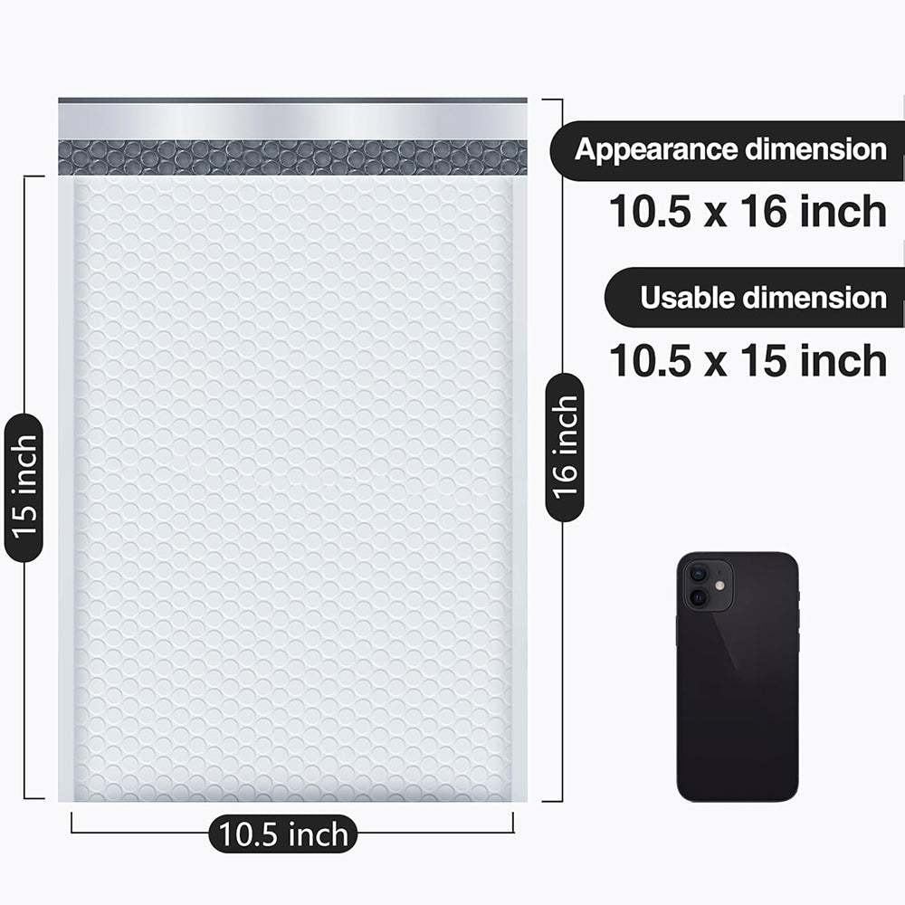 10.5x16 Inch Bubble Mailers #5|Usable Size 10.5x15"  | 250 Pack Wholesale