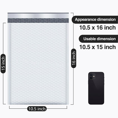 10.5x16 Inch Bubble Mailers #5|Usable Size 10.5x15"  | 250 Pack Wholesale