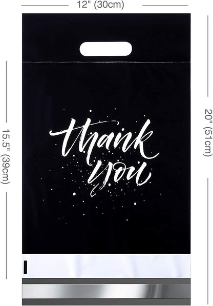 12x15.5 Poly Mailer Self-Sealing Envelope Shipping Bags with Handle | 500 Pack Wholesale