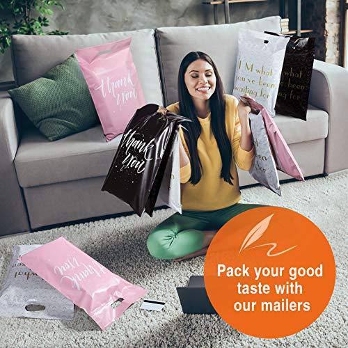 12x15.5 Poly - Mailer Self - Sealing Envelope Shipping Bags with Handle | Sakura Pink - Shipping In Style