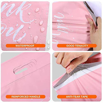 12x15.5 Poly - Mailer Self - Sealing Envelope Shipping Bags with Handle | Sakura Pink - Shipping In Style