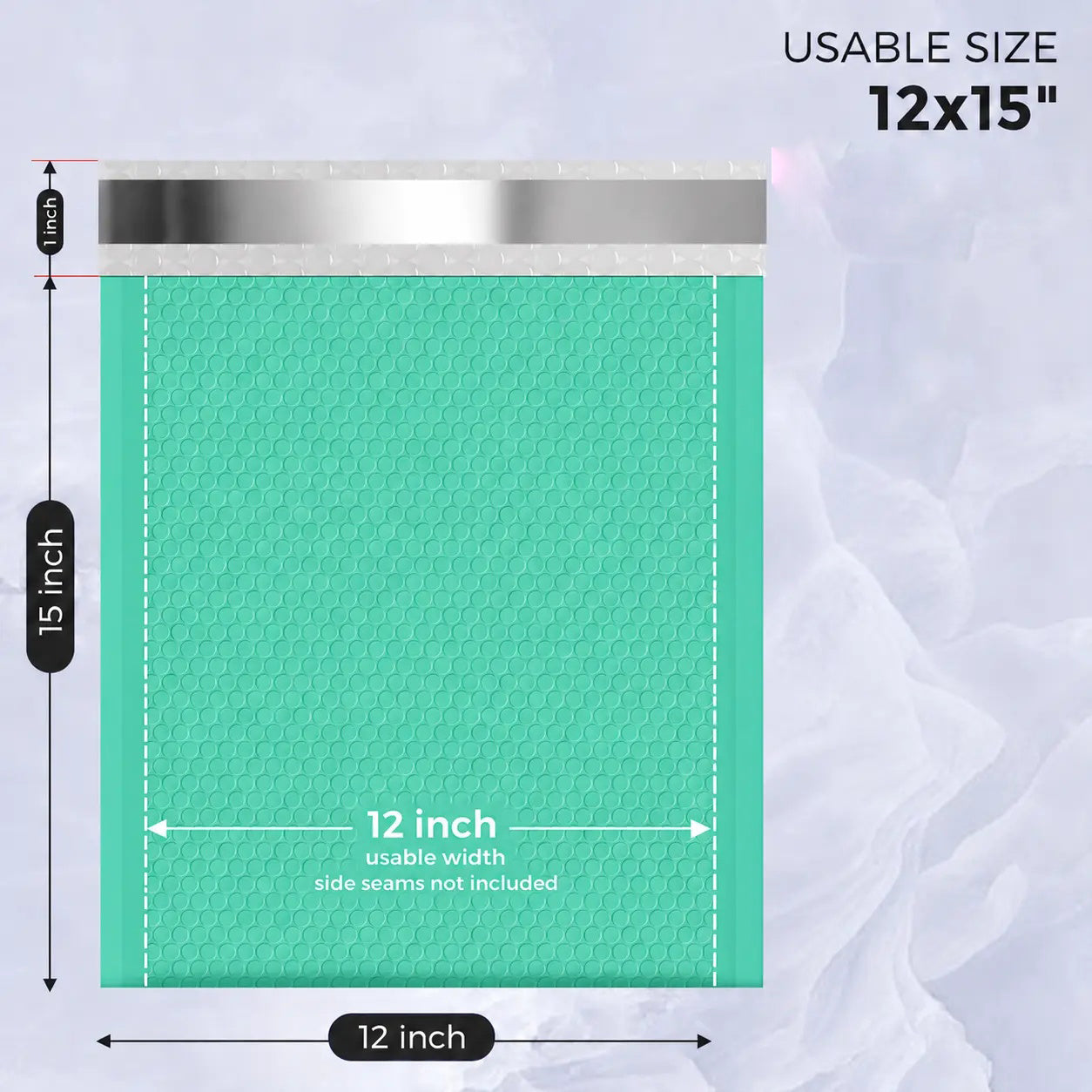12x16 Bubble Mailer | Usable Size 12x15" | Teal