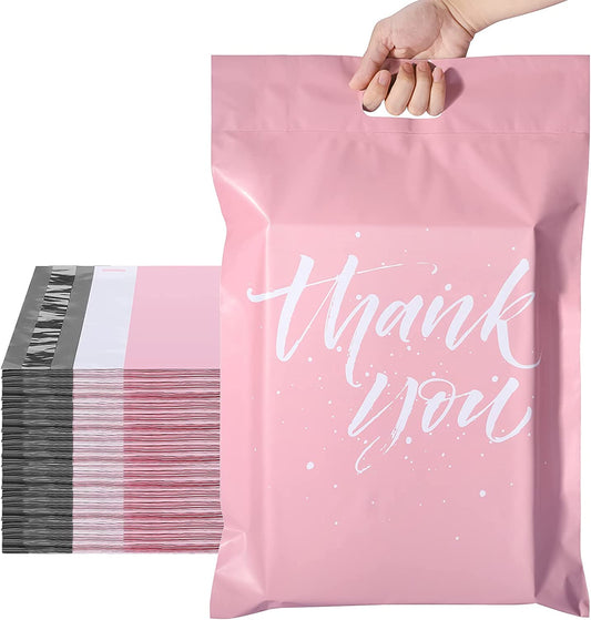 14.5x19 Poly - Mailer Self - Sealing Envelope Shipping Bags with Handle | Sakura Pink - Shipping In Style