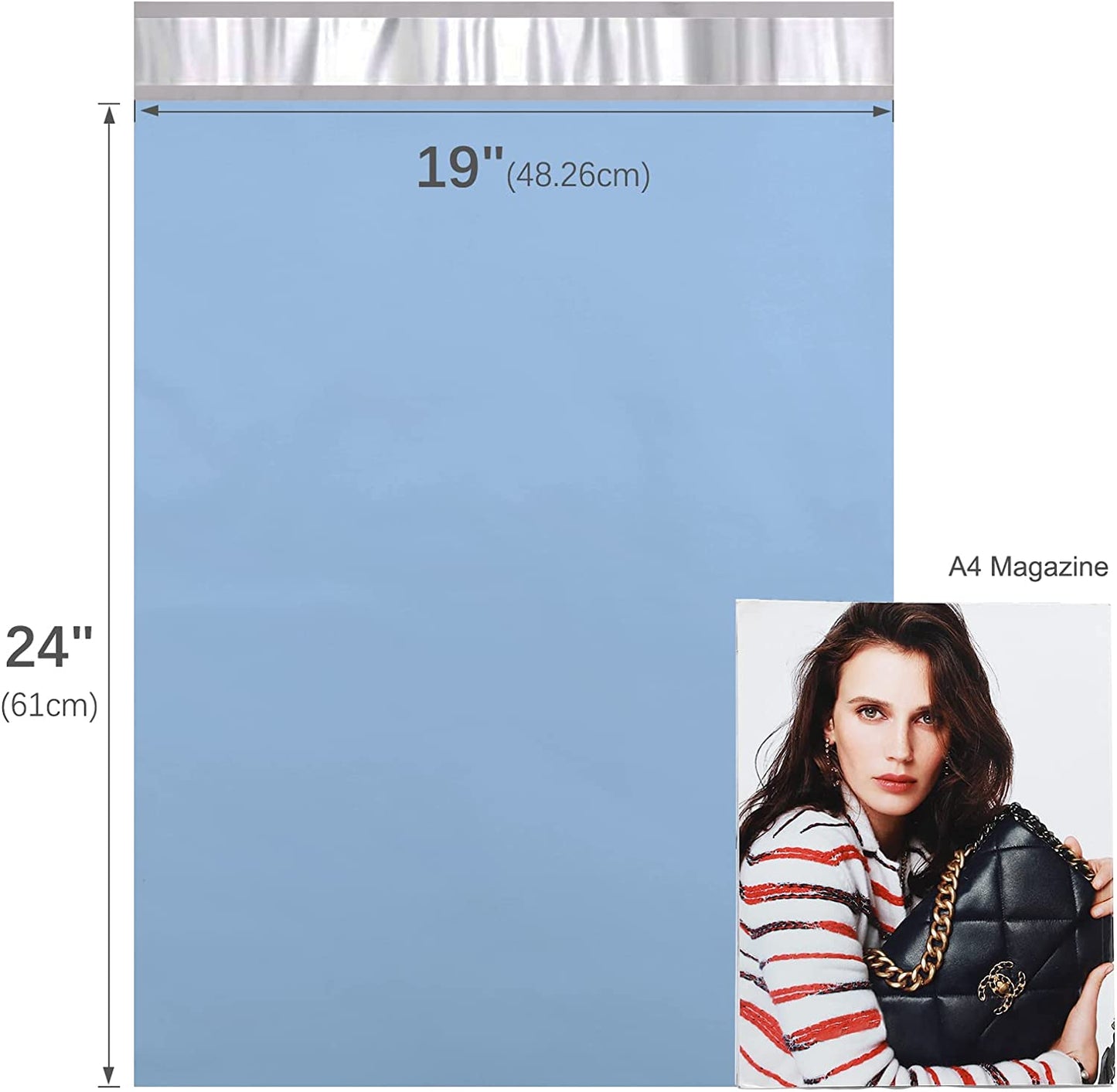 19x24 Poly - Mailer Envelope Shipping Bags | Haze Blue - Shipping In Style