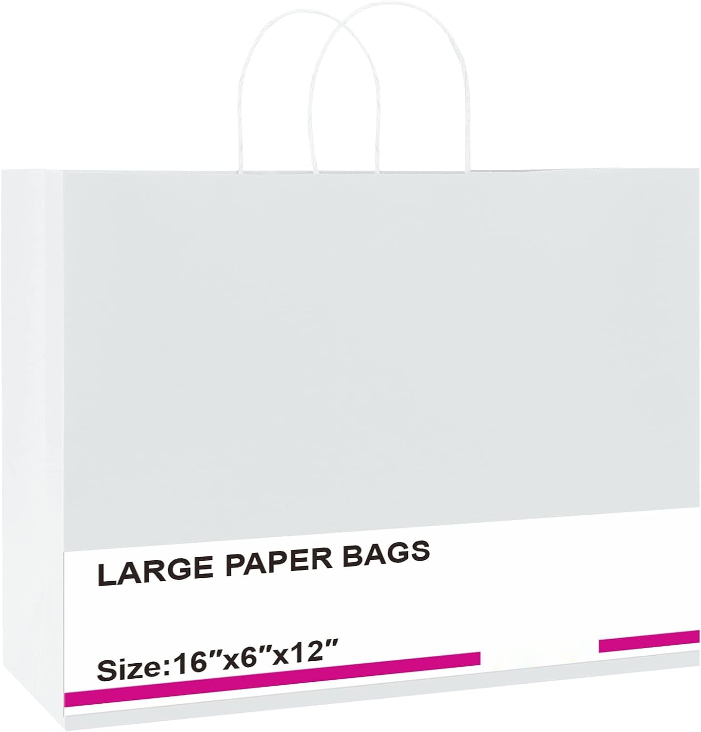 16x6x12 Inch Kraft Paper Gift Bags | 100 Pack Wholesale