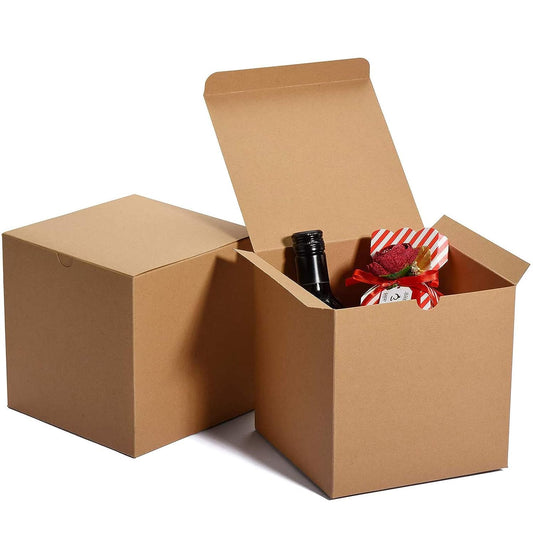 6x6x6 Inch Cardboard Gift Boxes with Lids Brown