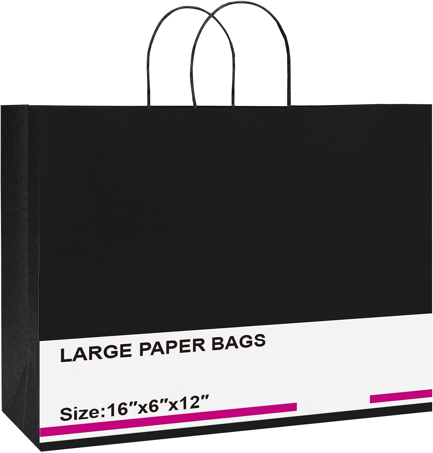 16x6x12 Inch Kraft Paper Gift Bags | 100 Pack Wholesale