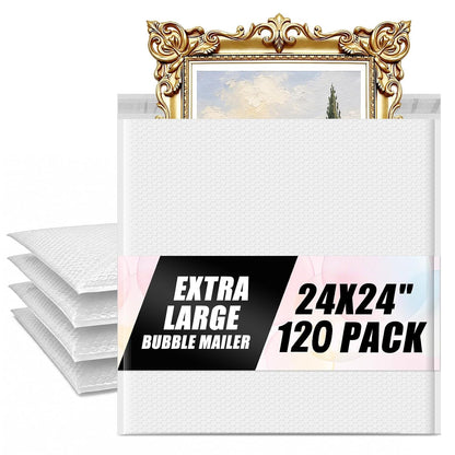 24x25 Bubble Mailer | Usable Size 24x24" | 120 Pack Wholesale