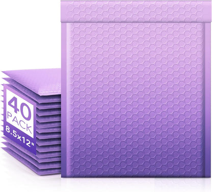 8.5x12 Bubble Mailer Padded Envelope #2 | Usable Size 8.5x11"| Gradient Purple