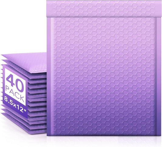 8.5x12 Bubble Mailer Padded Envelope #2 | Usable Size 8.5x11"| Gradient Purple