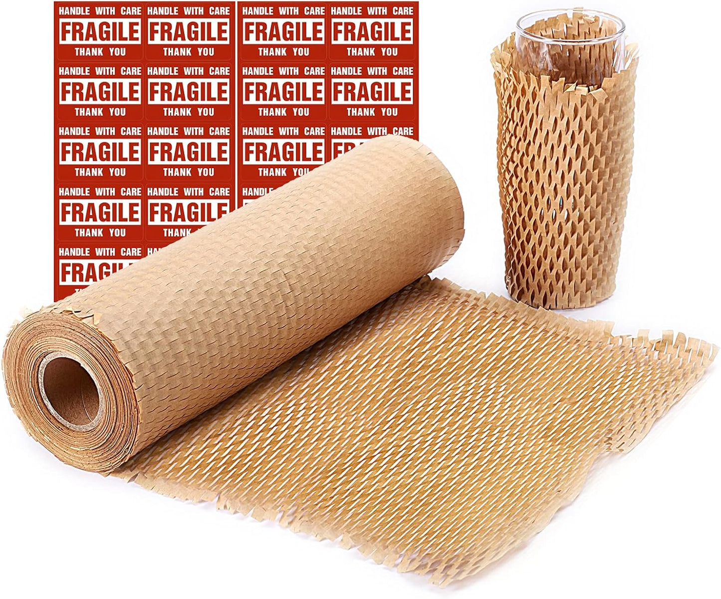 12"x163' Honeycomb Cushioning Wrap Roll Perforated-Packing | 2 Roll Wholesale