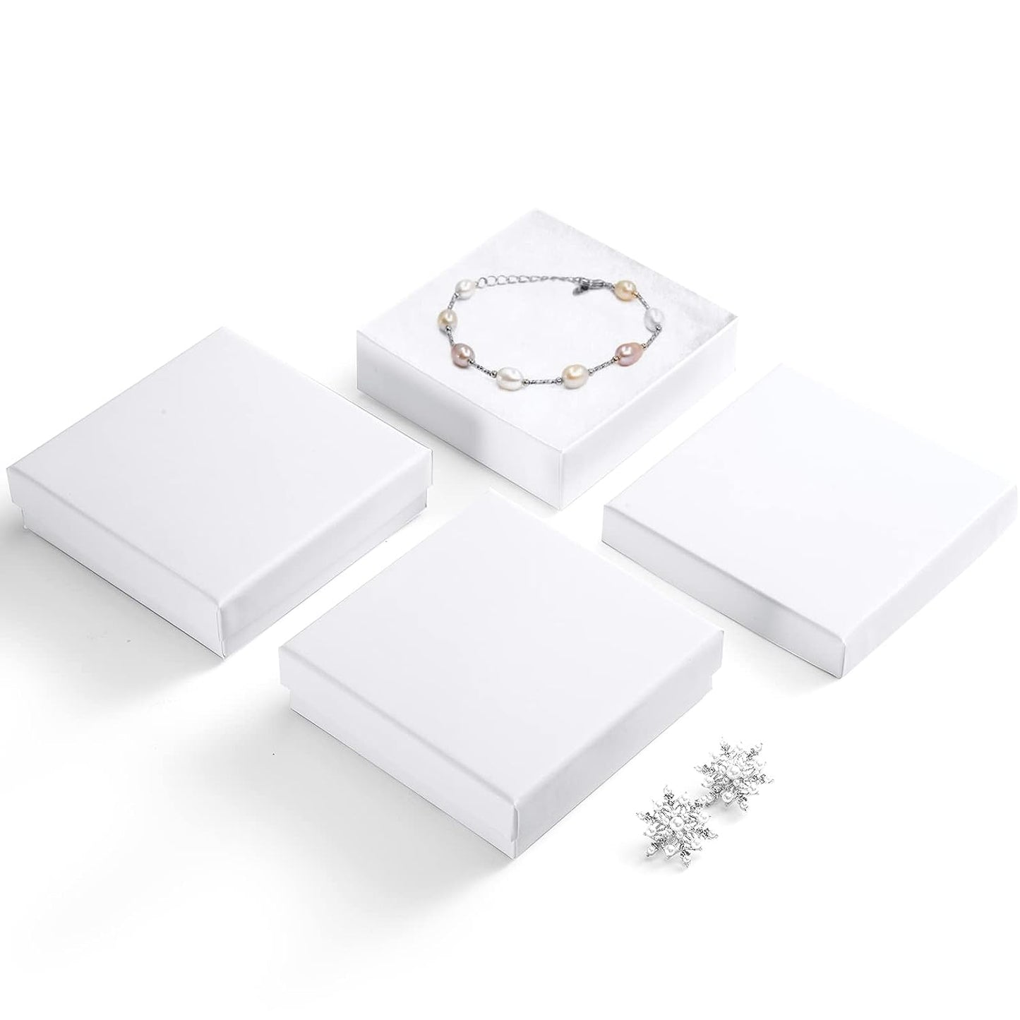 3.5x3.5x1 Inch Jewelry Kraft Gift Boxes With Lids