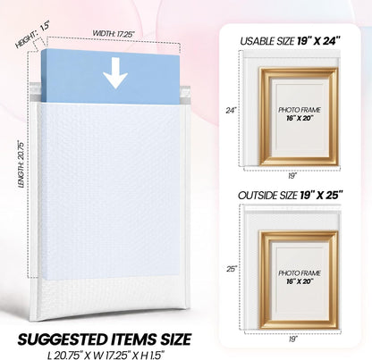 19x25 Bubble Mailer | Usable Size 19x24" | 120 Pack Wholesale