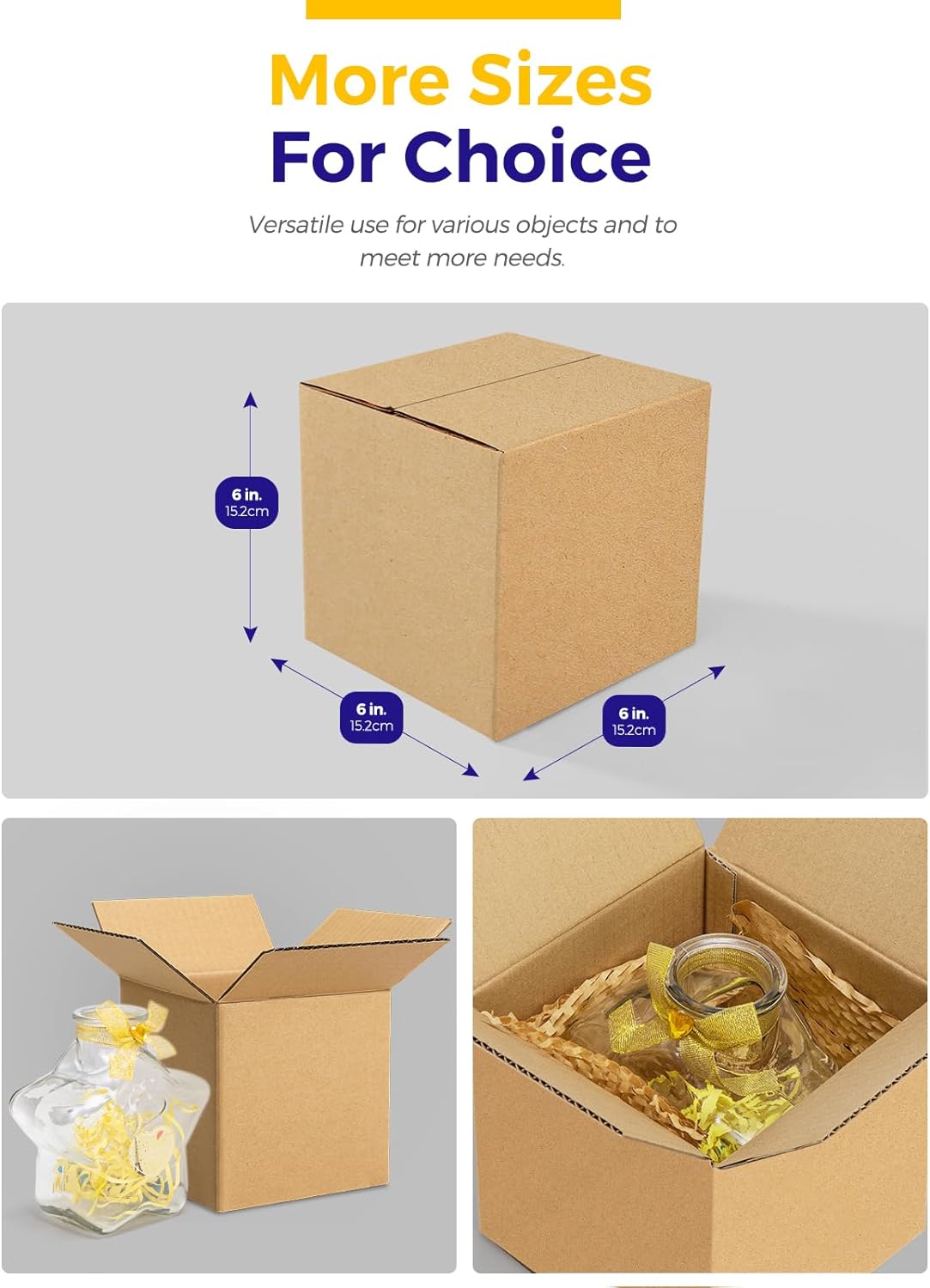 6x6x6 Inch Corrugated Cardboard Boxes