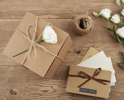 6x6x6 Inch Cardboard Gift Boxes with Lids Brown