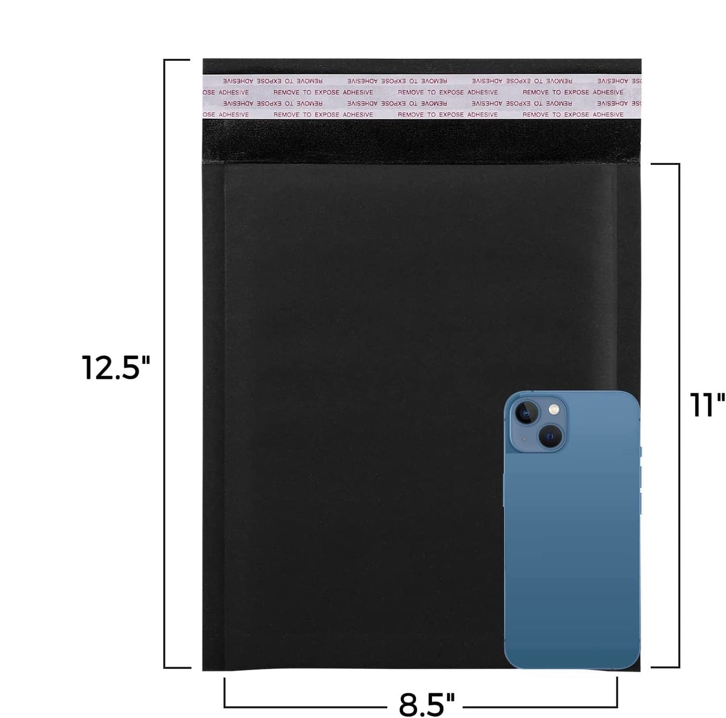 8.5x12 Kraft Bubble Mailer Padded Envelope #2 | Usable Size 8.5x11" | Black