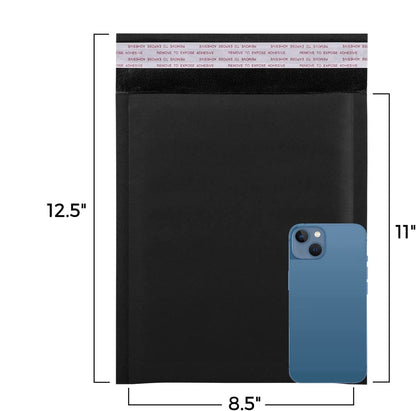8.5x12 Kraft Bubble Mailer Padded Envelope #2 | Usable Size 8.5x11" | Black