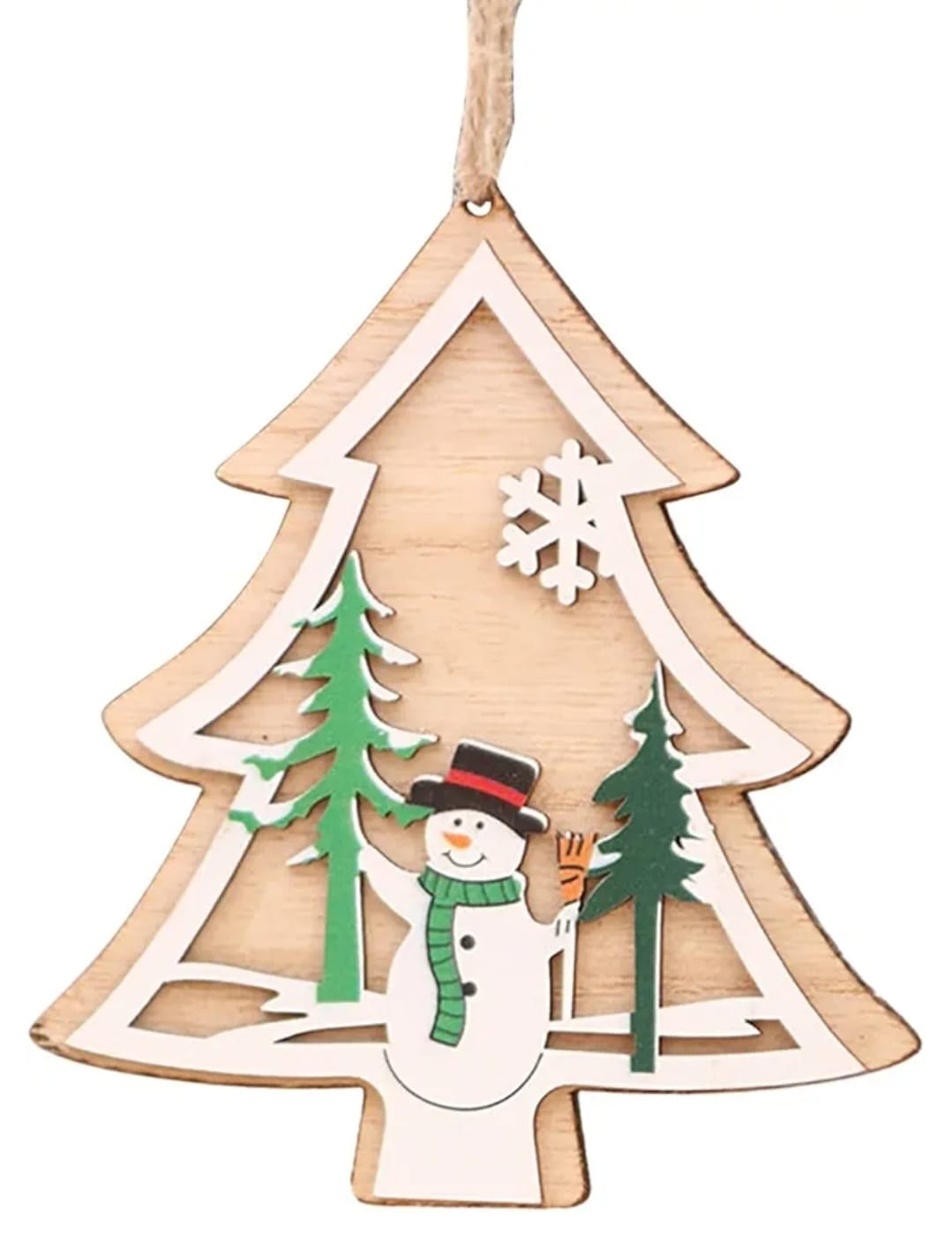 2D Christmas Ornaments Hand Painted Wood - Shipping In Style