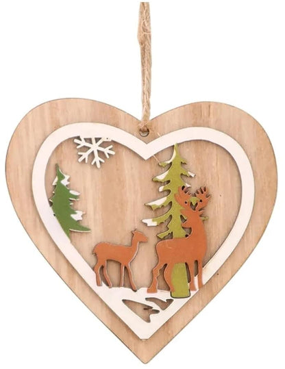 2D Christmas Ornaments Hand Painted Wood - Shipping In Style