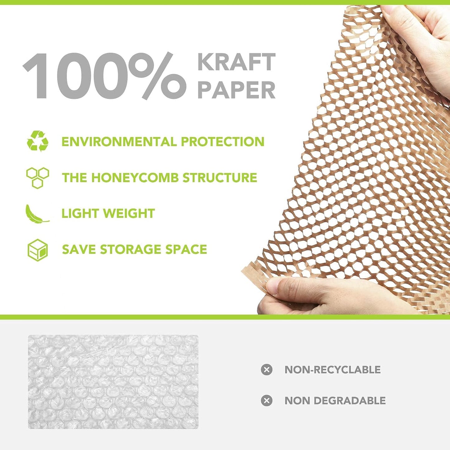 12"x163' Honeycomb Cushioning Wrap Roll Perforated-Packing | 2 Roll Wholesale
