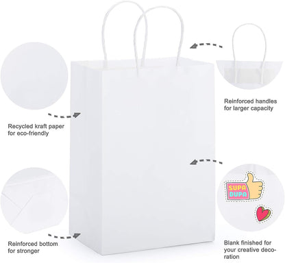 10x5x13 Inch Kraft Paper Gift Bags | 100 Pack Wholesale
