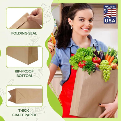 12x 7x17 Inch Kraft Paper Gift Bags  Fold Top | 400 Pack Wholesale