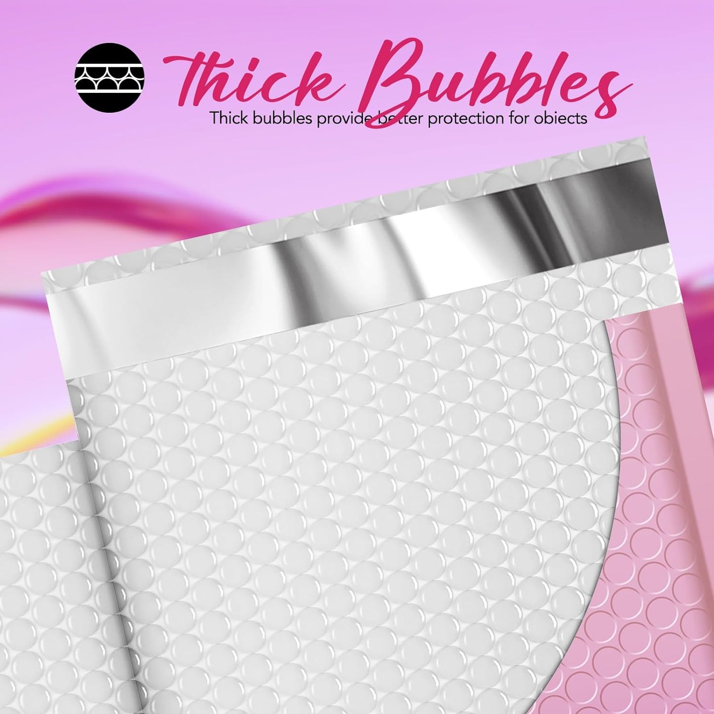 8.5x12 Bubble Mailer Padded Envelope #2 | Usable Size 8.5x11"| Gradient Pink