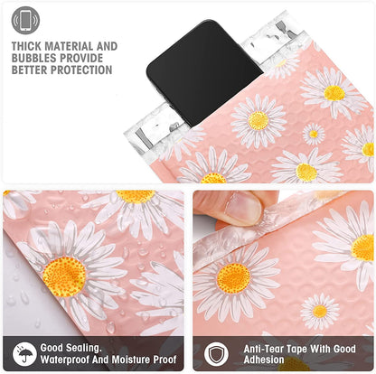6x10 Inch Color Printing Bubble| Usable Size 6x9"| Mailers Daisy