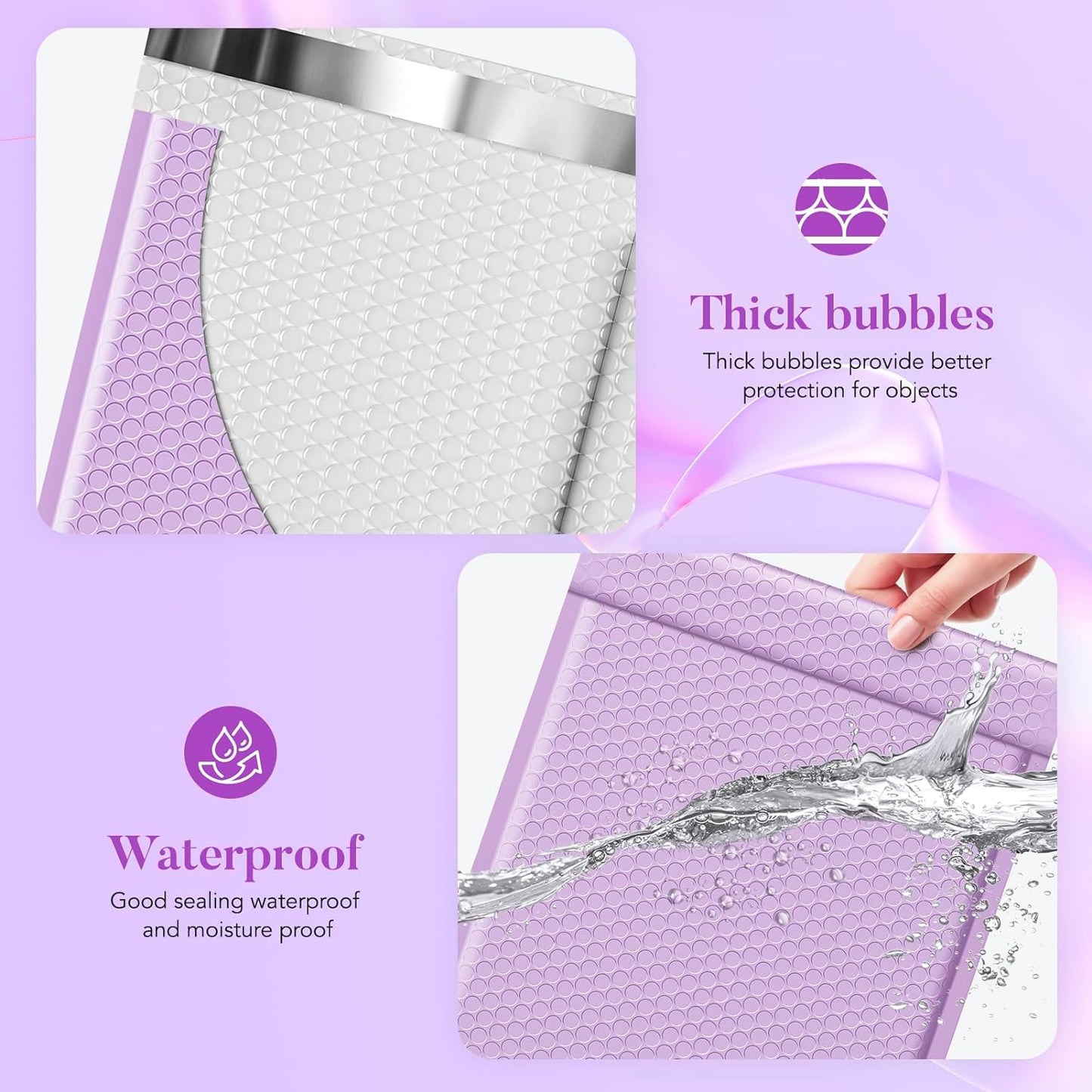 10.5x16 Bubble Mailer #5|Usable Size 10.5x15"| Lavender Purple