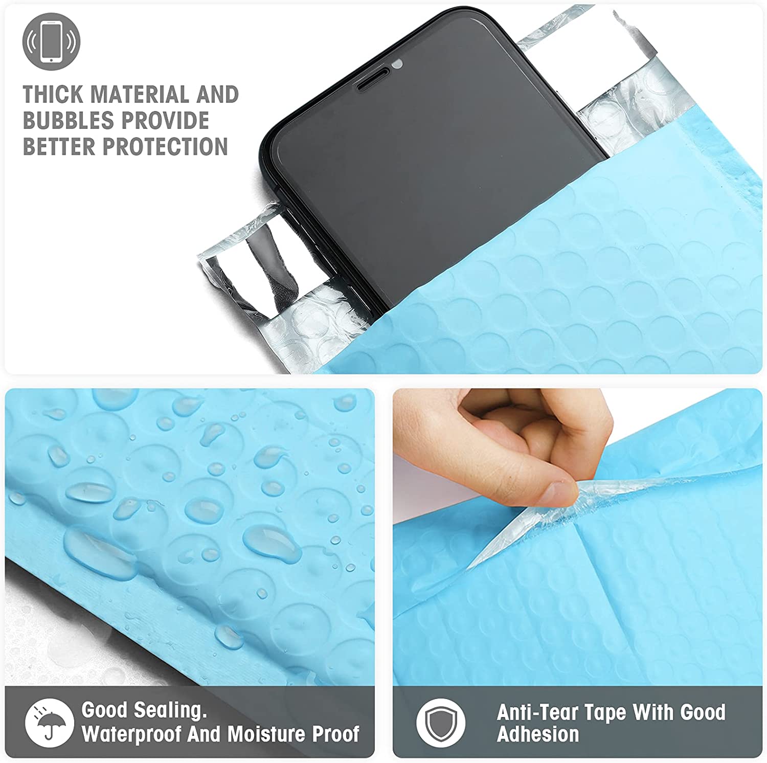 4x8 Bubble - Mailer Padded Envelope | Light Blue - Shipping In Style