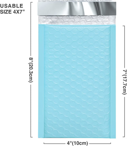 4x8 Bubble - Mailer Padded Envelope | Light Blue - Shipping In Style