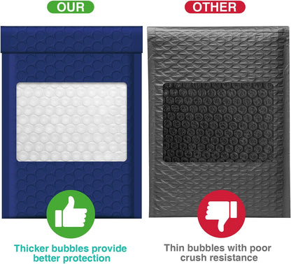 4x8 Bubble Mailer Padded Envelope  #000 | Usable Size 4x7" | Navy Blue