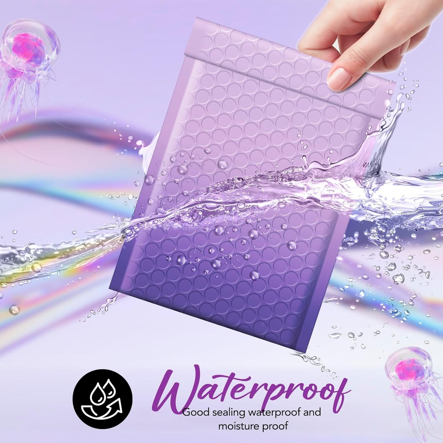 4x8 Bubble-Mailer Padded Envelope #000 | Usable Size 4x7" | Gradient Purple