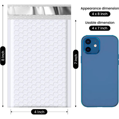4x8 Inch Bubble Mailers  | Usable Size 4x7" | 800pack Wholesale