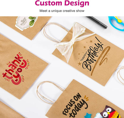 5.25x3.75x8 Inch Kraft Paper Gift Bags | 200 Pack Wholesale
