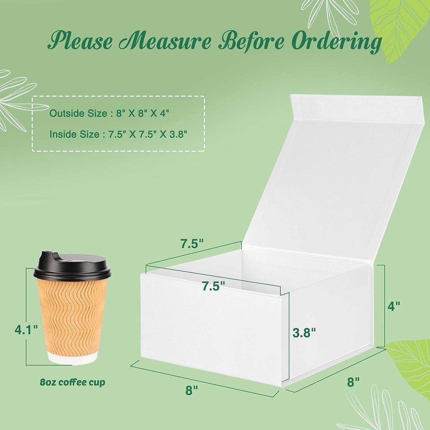 8x8x4 Inch Magnetic Gift Boxes | 50 Pack Wholesale