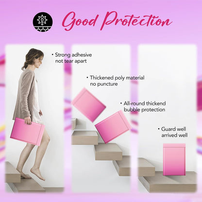 10.5x16 Bubble Mailer  #5|Usable Size 10.5x15"| Gradient Pink