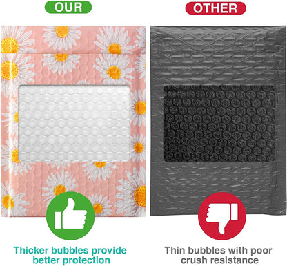 6x10 Inch Color Printing Bubble| Usable Size 6x9"| Mailers Daisy