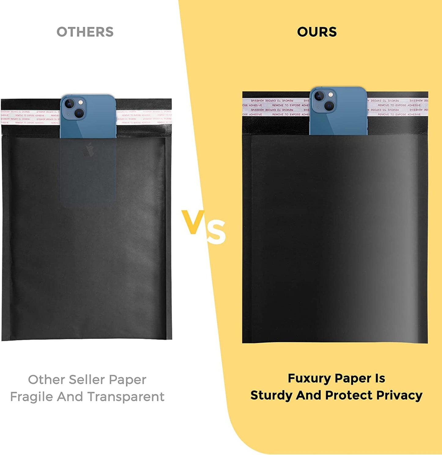 8.5x12 Kraft Bubble Mailer Padded Envelope #2 | Usable Size 8.5x11" | Black