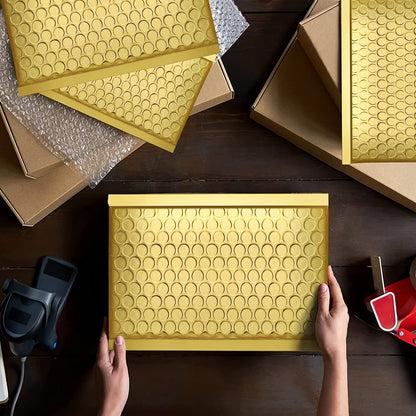 4x8 Bubble Mailer Padded Envelope  #000 | Usable Size 4x7"| Gold