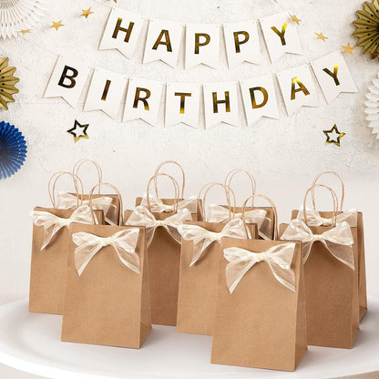5.25x3.75x8 Inch Kraft Paper Gift Bags | 200 Pack Wholesale