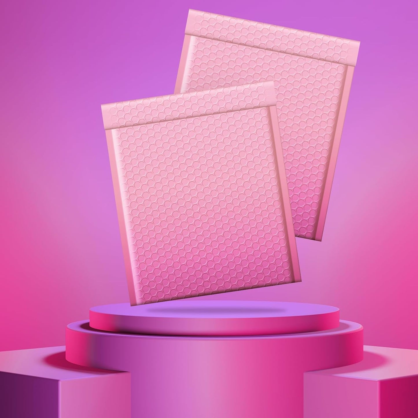 8.5x12 Bubble Mailer Padded Envelope #2 | Usable Size 8.5x11"| Gradient Pink